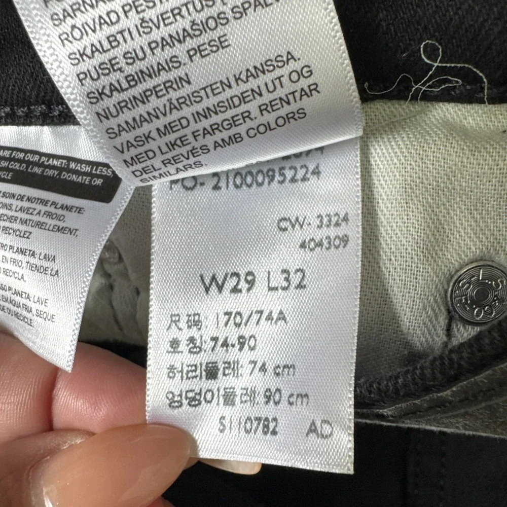 Levi's 511 Black Slim Jeans Size 29x32